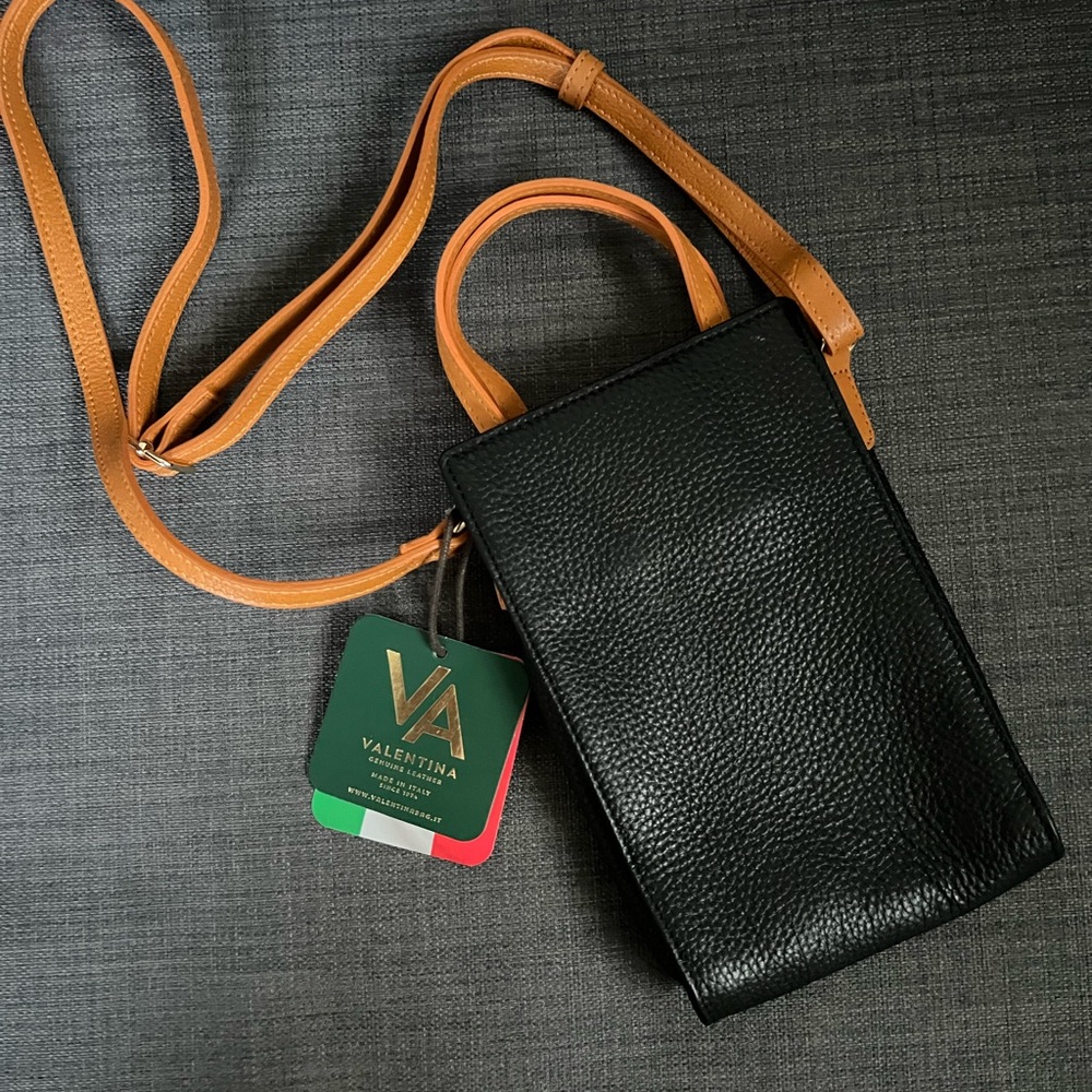 NWT VALENTINA LEATHER CROSSBODY SHOULDER BAG PHONE CASE PURSE - Picture 6 of 6